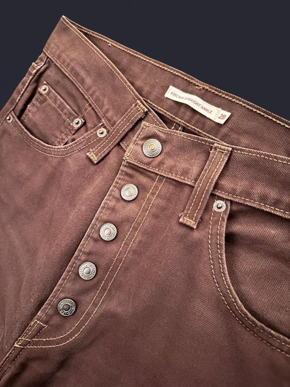 🔥 LEVI’S Ribcage Ankle Straight Button Fly Jeans - Picture 3 of 5